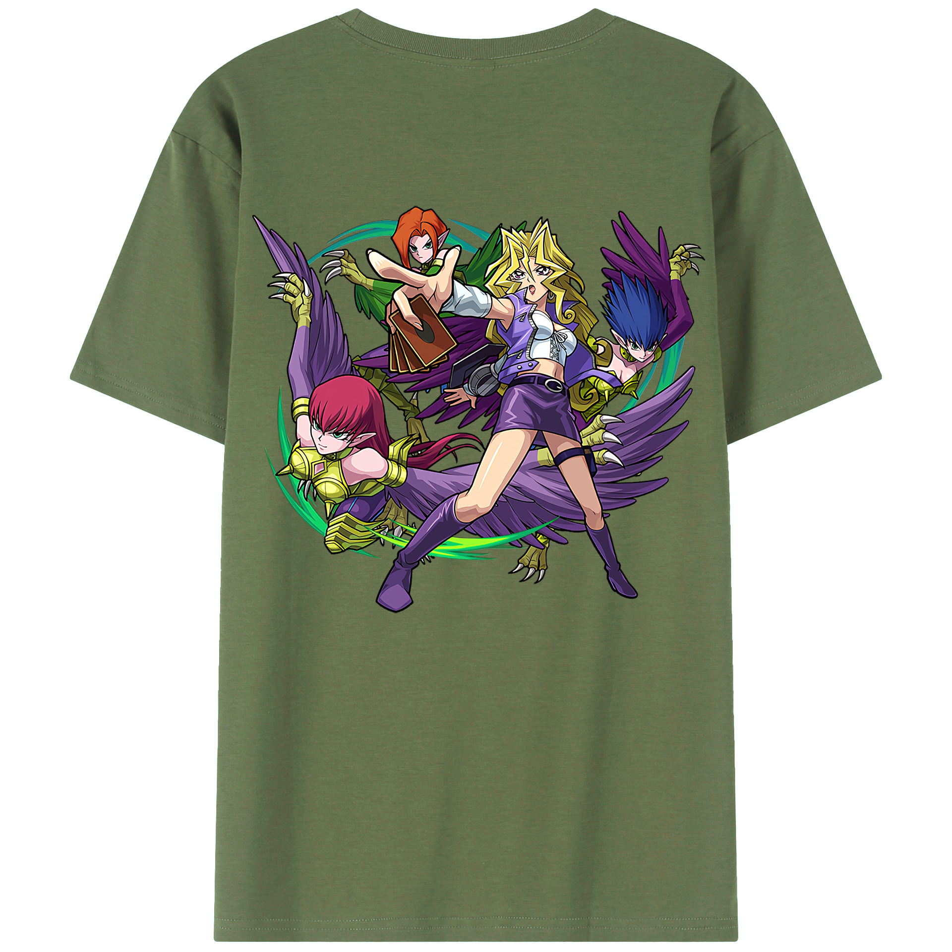 （画像用） 遊☆戯☆王 Yu-Gi-Oh! 綿100％ メンズ半袖Tシャツ（バックプリント） 通気性